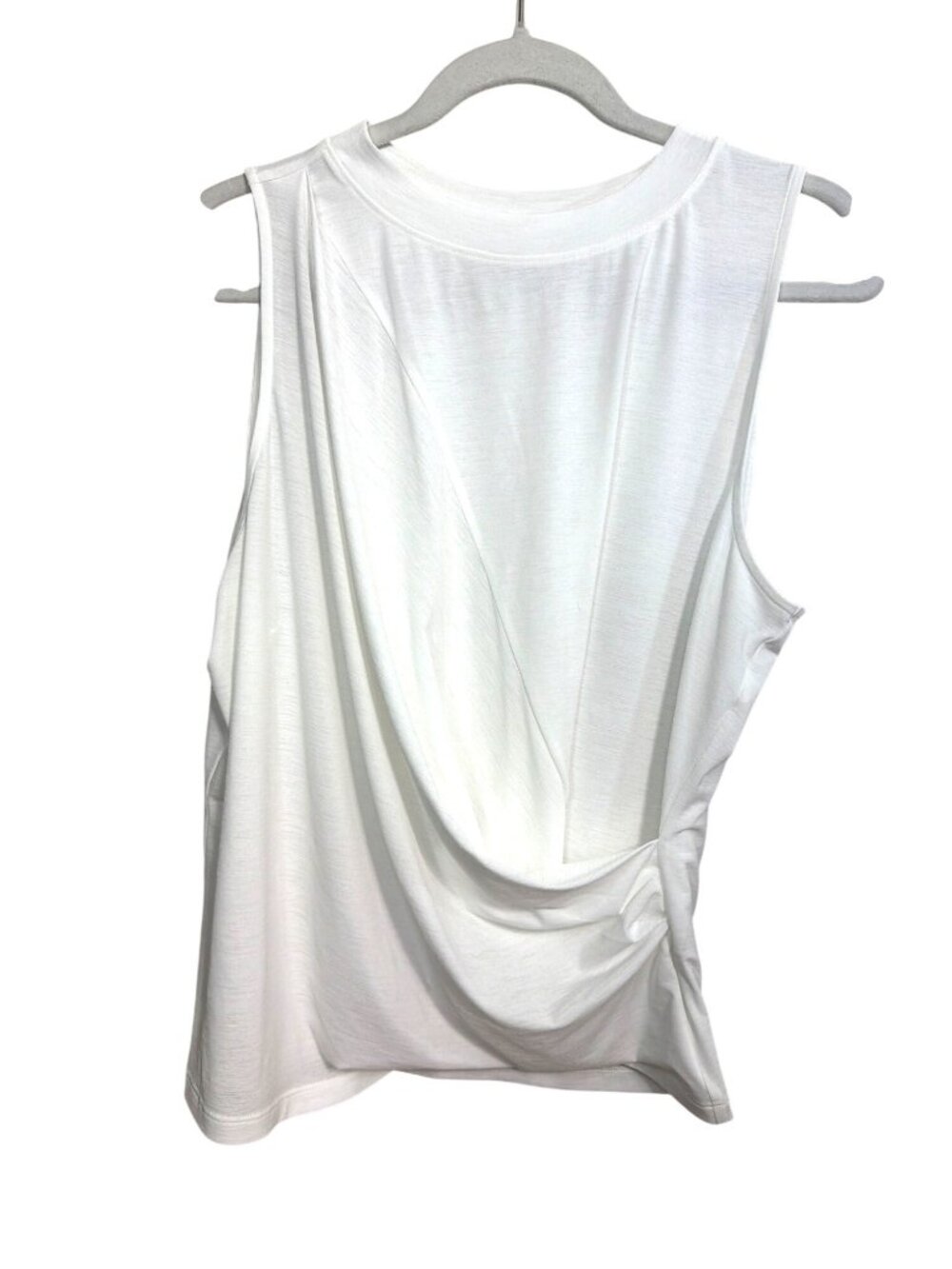 Calia Womens White Sleeveless Drape-Back Top Size L